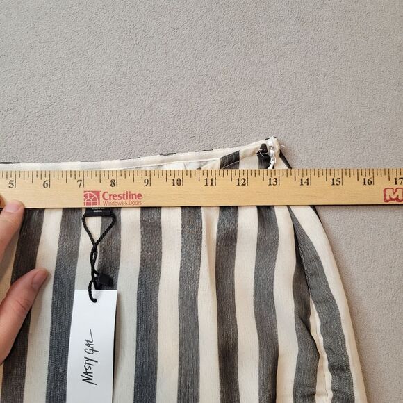 Nasty Gal Sheer Stripe Long Maxi Skirt Size US 2 - Picture 6 of 10
